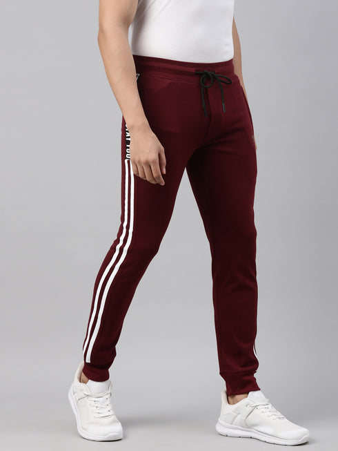 Burgundy Solid Track Pant